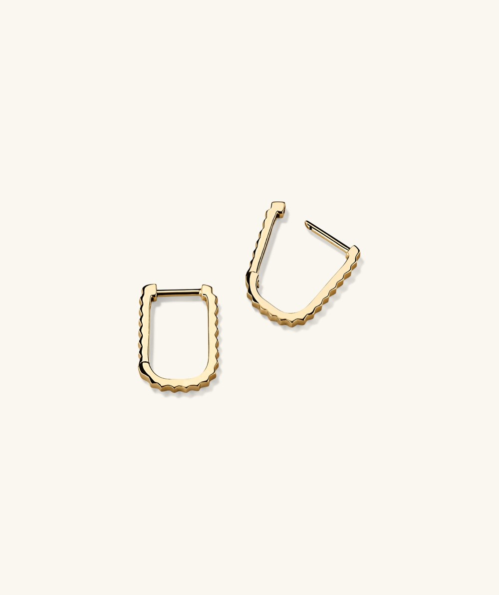 Mejuri Pleated Small U Hoops - 14k Yellow Gold