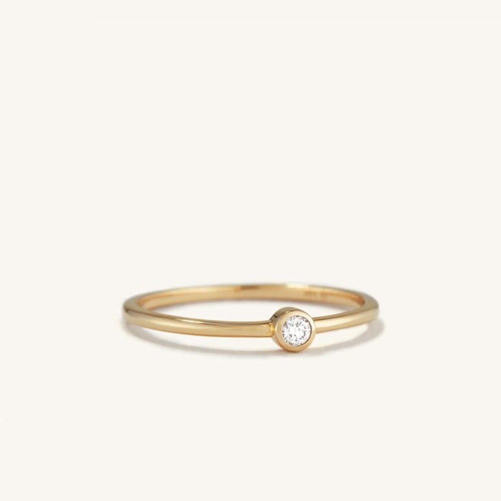 Mejuri Solo Diamond Ring - 14k Yellow Gold