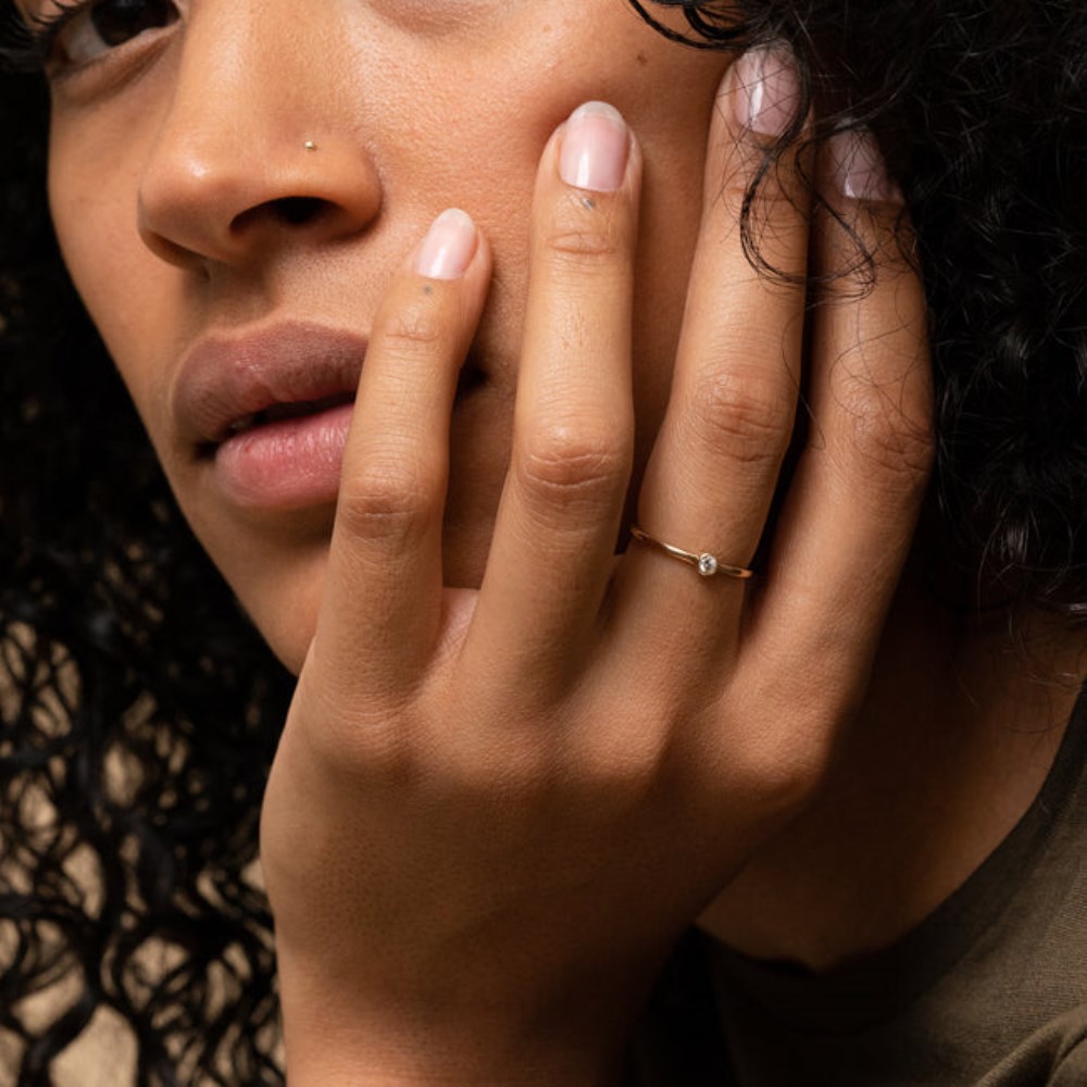 Mejuri Solo Diamond Ring - 14k Yellow Gold