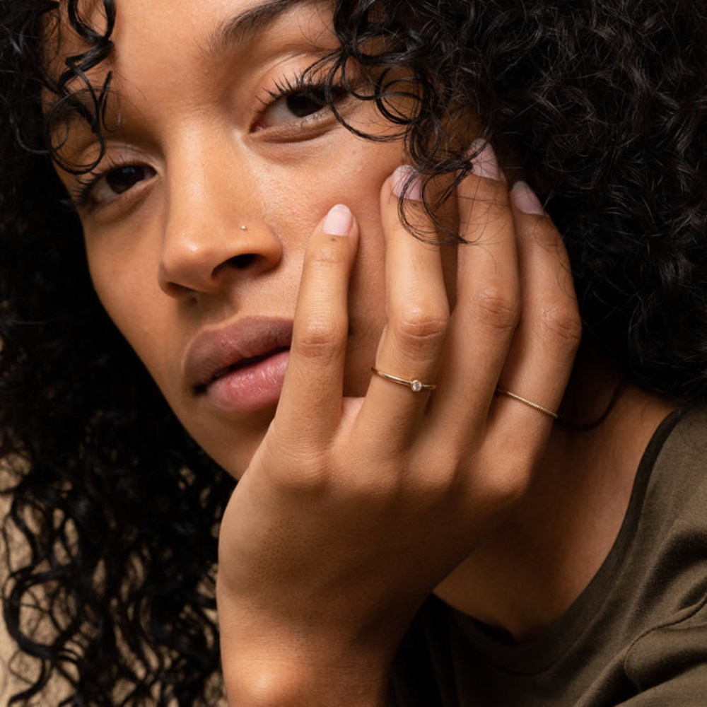 Mejuri Solo Diamond Ring - 14k Yellow Gold