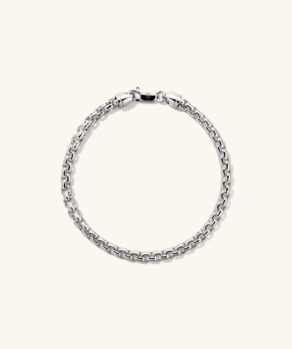 Mejuri 4mm Round Box Chain Bracelet - Sterling Silver