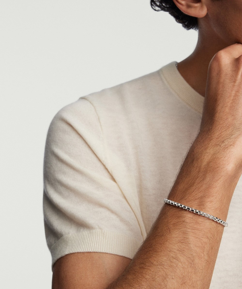 Mejuri 4mm Round Box Chain Bracelet - Sterling Silver