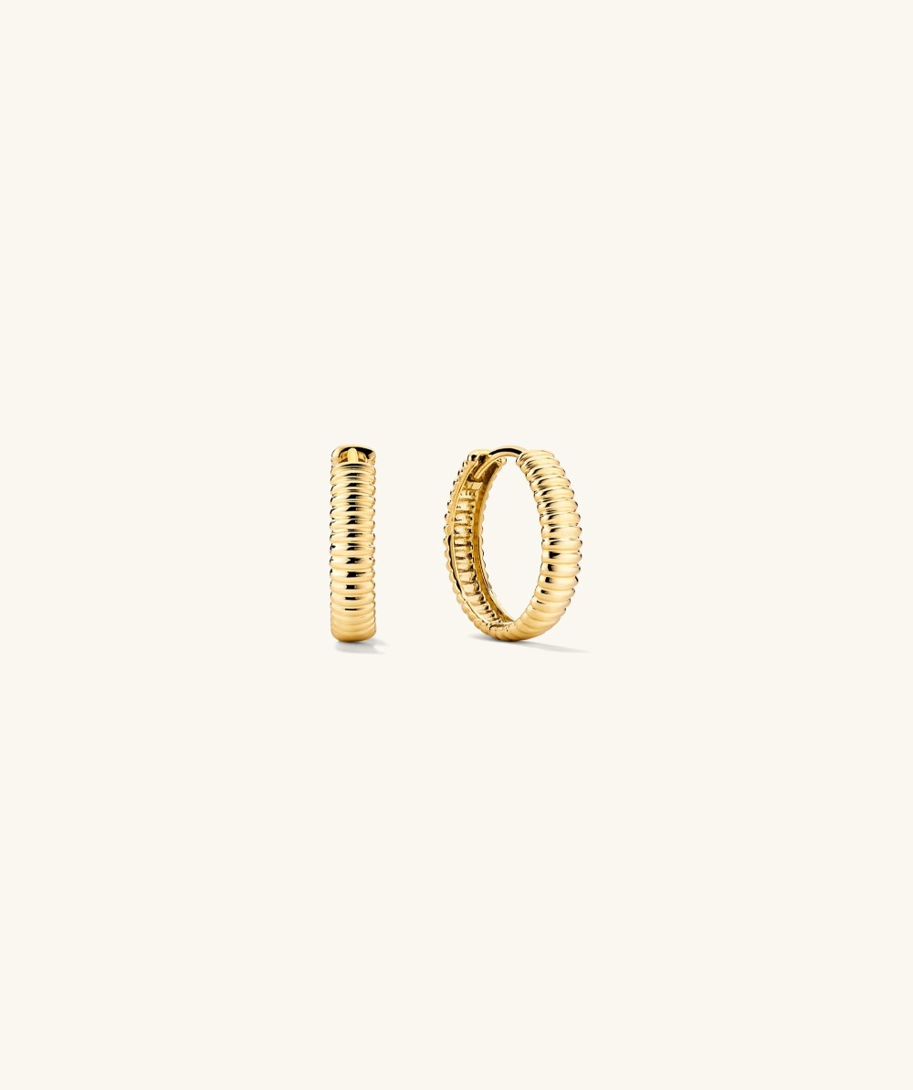 Mejuri Bold Texture Small Hoops - 14k Yellow Salmon Gold