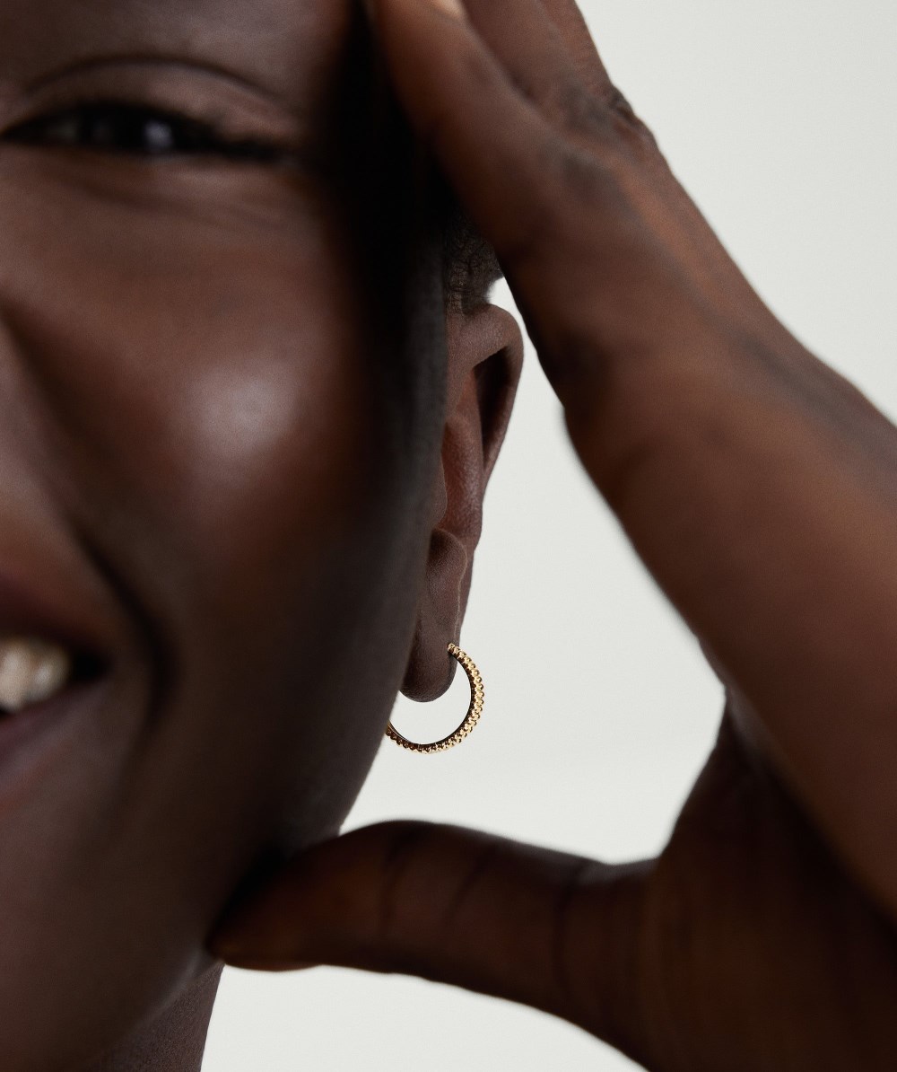 Mejuri Bold Texture Small Hoops - 14k Yellow Salmon Gold