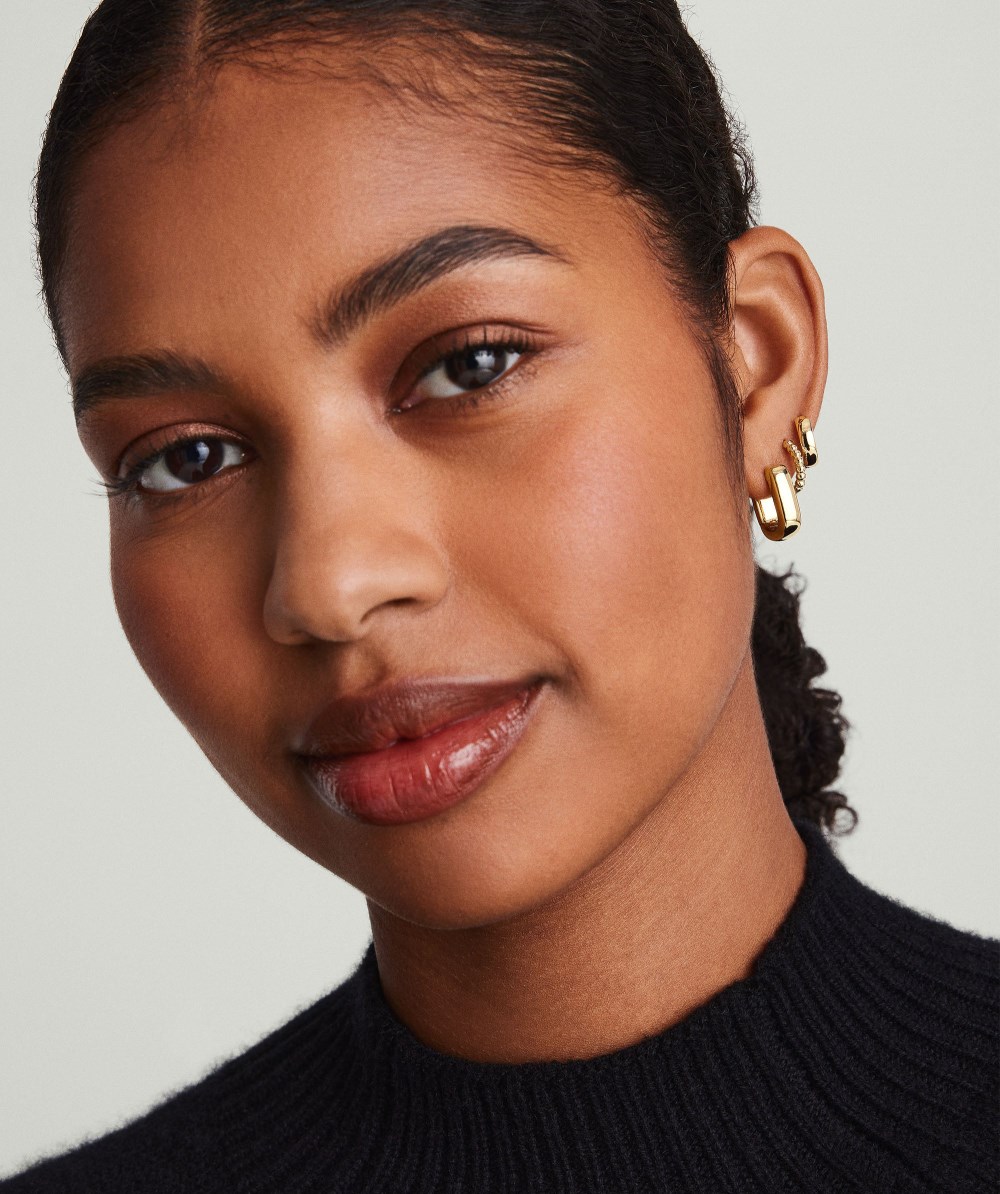 Mejuri Chunky Medium U Hoops - Gold Vermeil