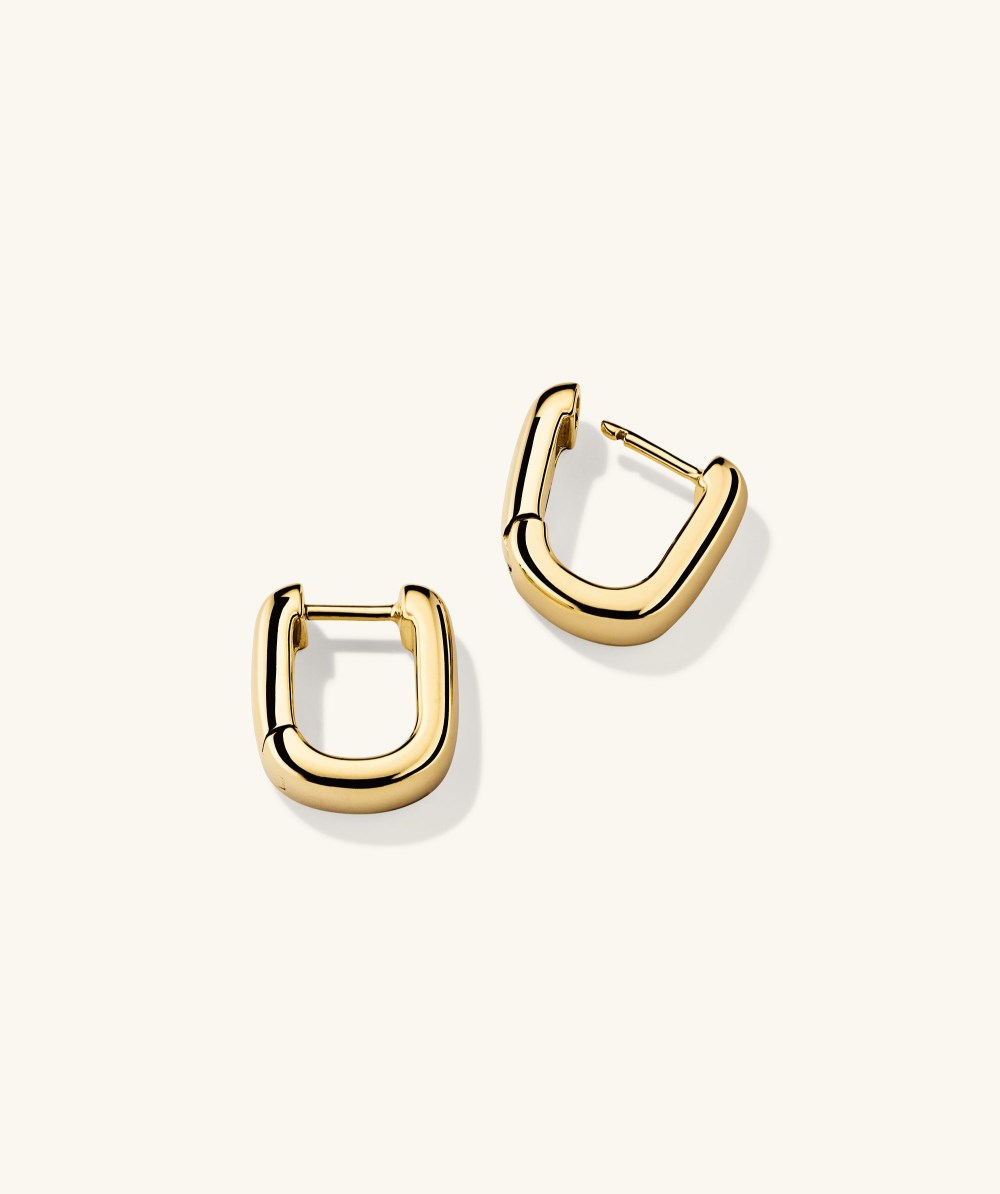 Mejuri Chunky Medium U Hoops - Gold Vermeil