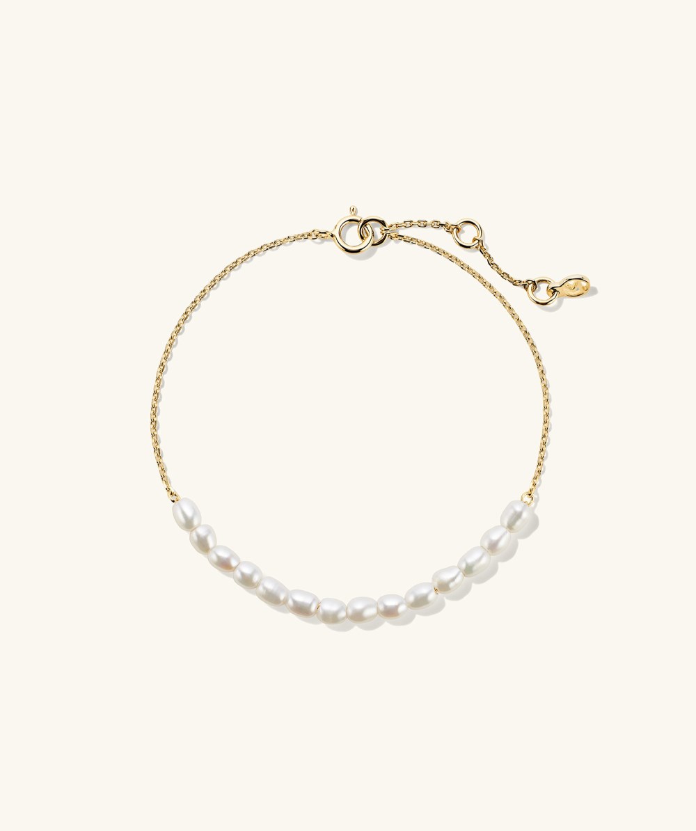 Mejuri Tiny Pearl Bracelet - Gold Vermeil