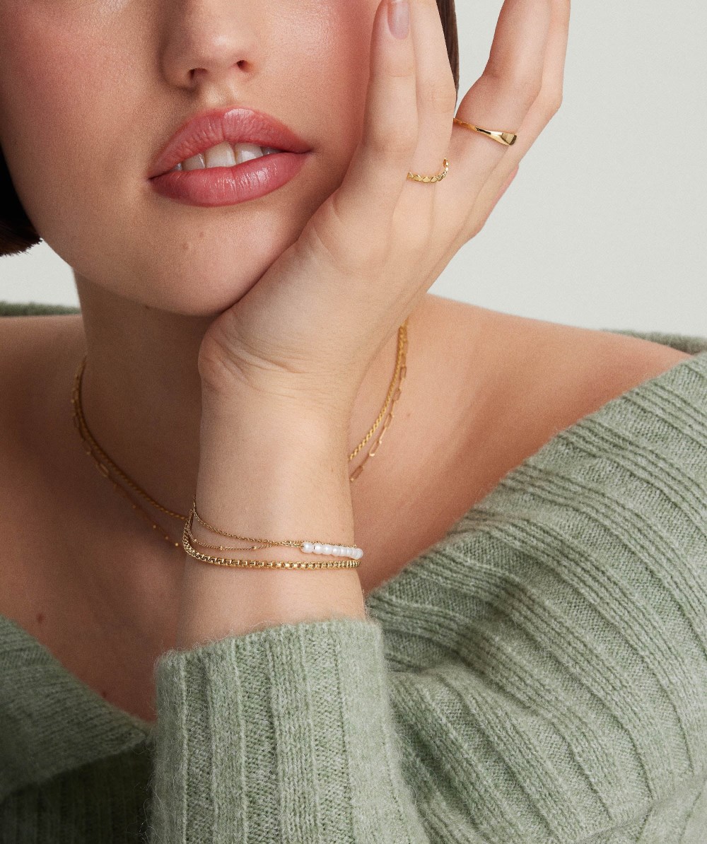 Mejuri Tiny Pearl Bracelet - Gold Vermeil