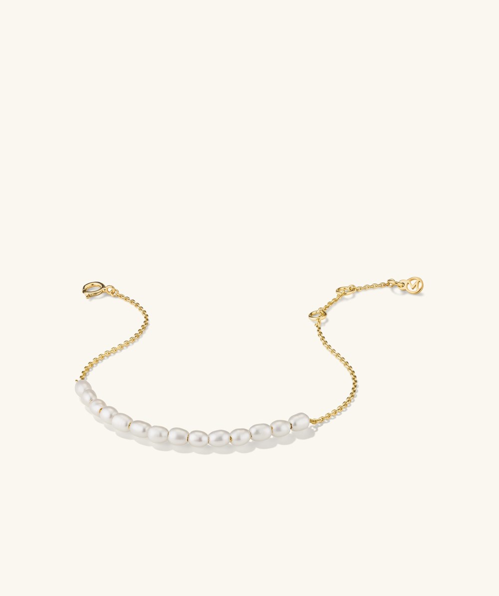 Mejuri Tiny Pearl Bracelet - Gold Vermeil