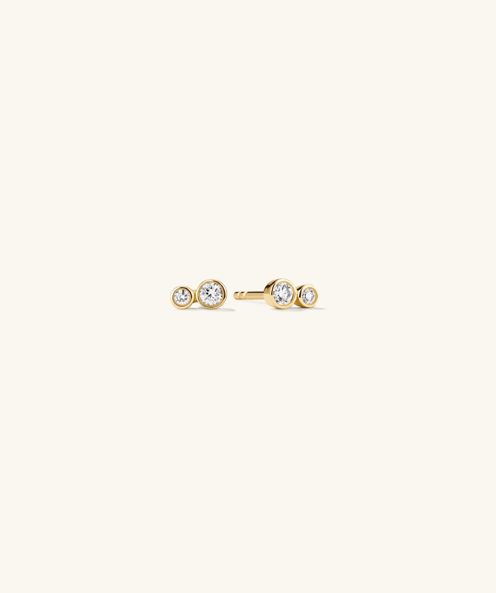 Mejuri Lab Grown Diamond Cluster Studs - 14k Yellow Gold