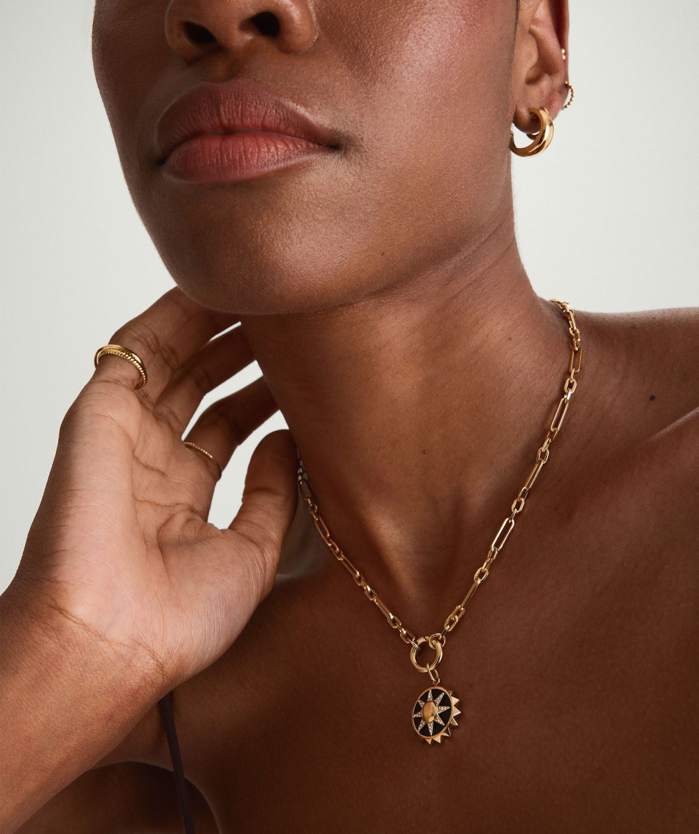 Mejuri Triple Link Paperclip Chain Charm Necklace - 14k Yellow Gold