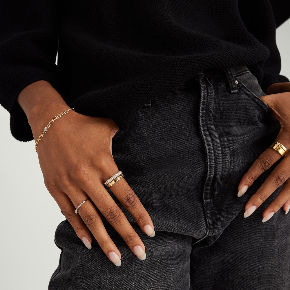 Mejuri 3mm Bold Diamond Eternity Band - 14k Yellow Gold