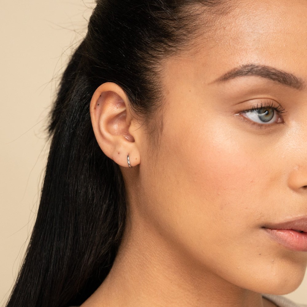 Mejuri Mini Hoop - 14k White Gold