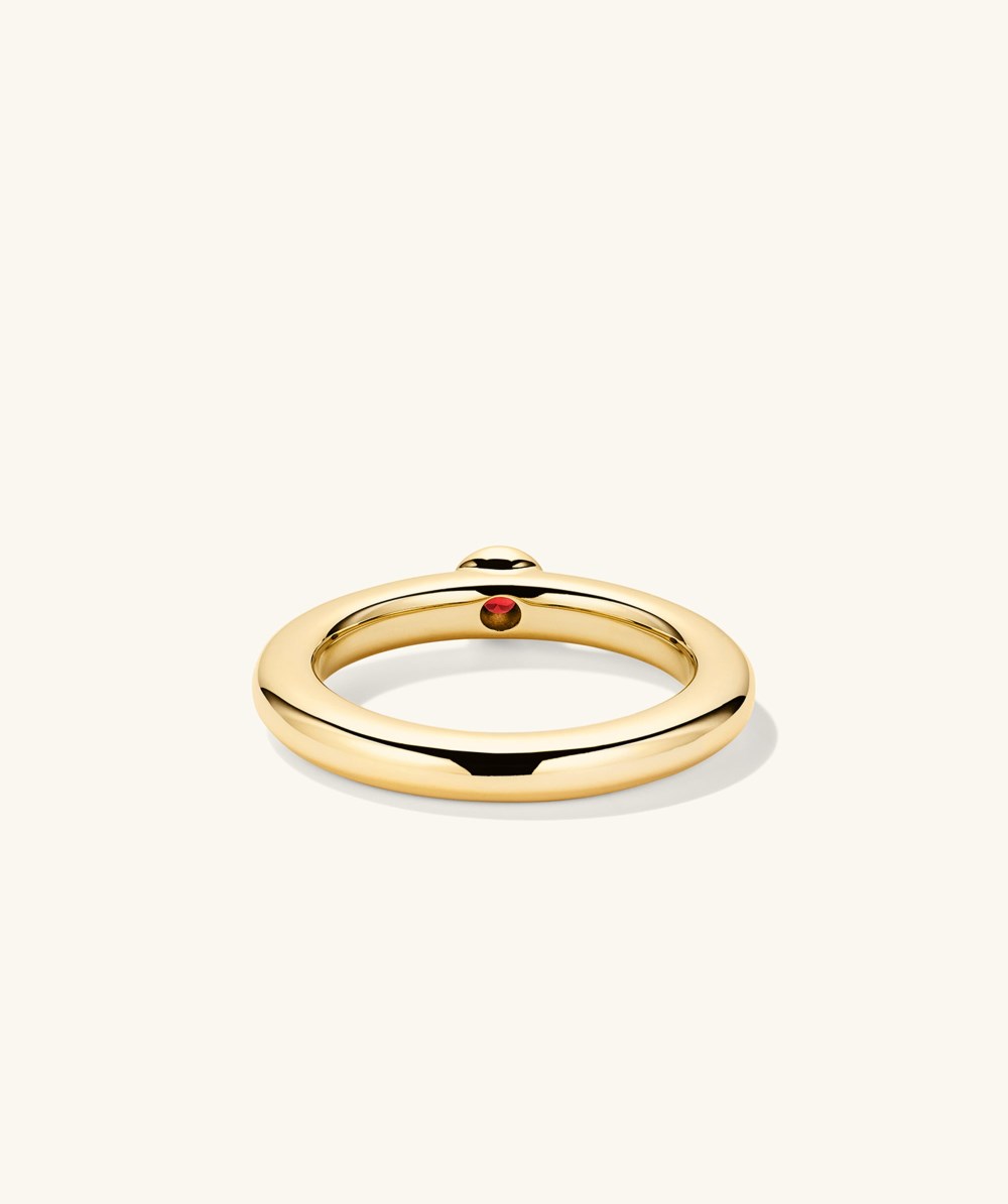Mejuri Round Gemstone Stacker Ring - Gold Vermeil