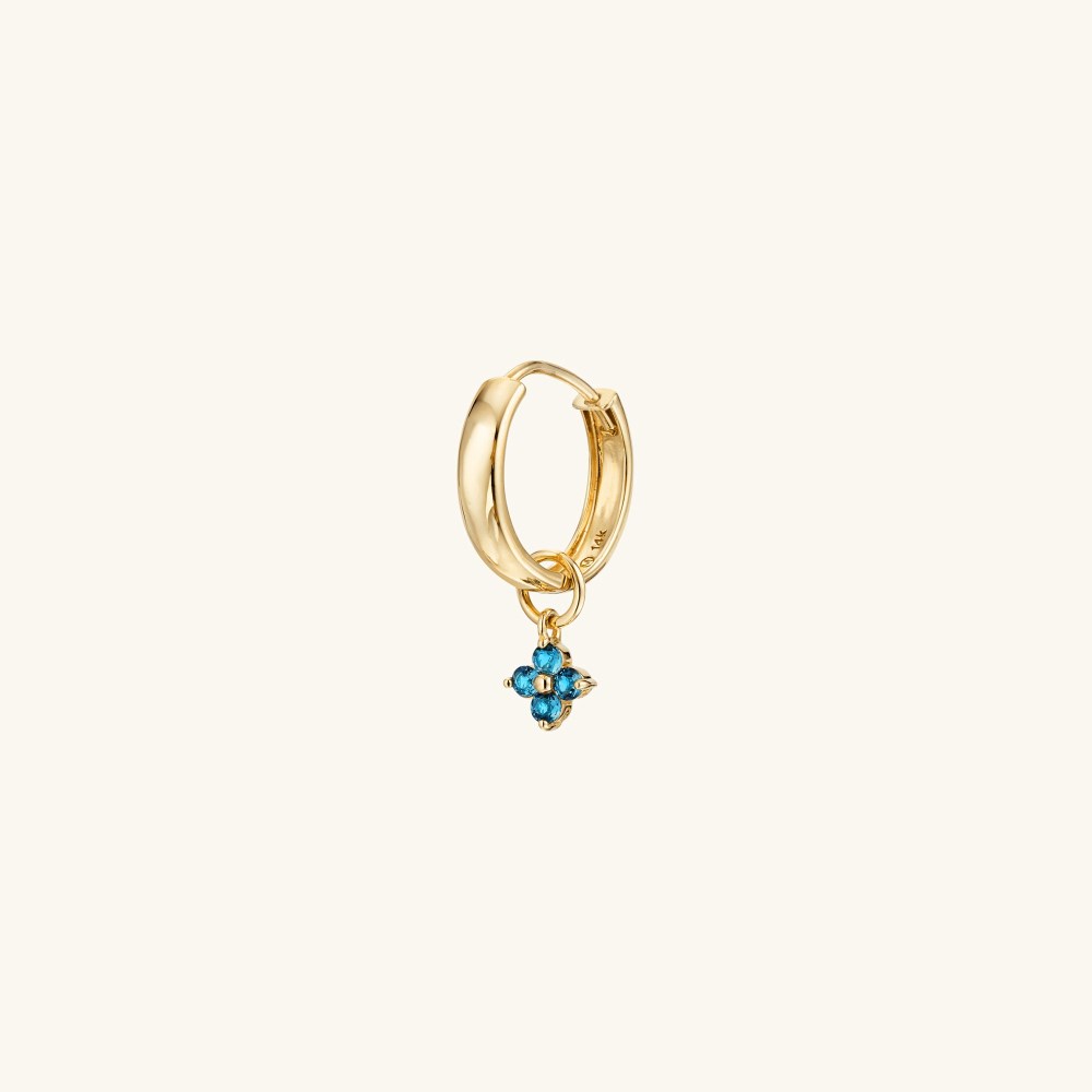 Mejuri Single Gemstone Cluster Hoop Charm - 14k Yellow Gold