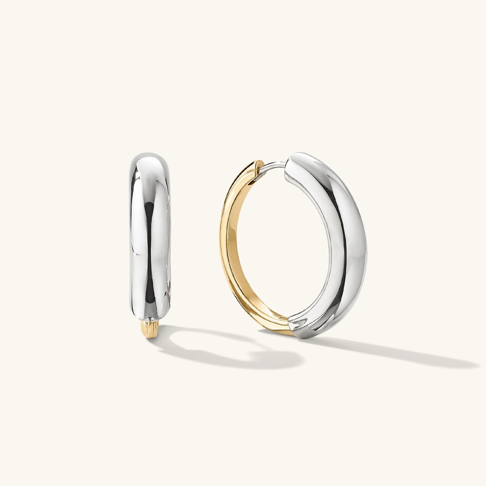 Mejuri Mixed Medium Tube Hoops - Gold Vermeil, Sterling Silver