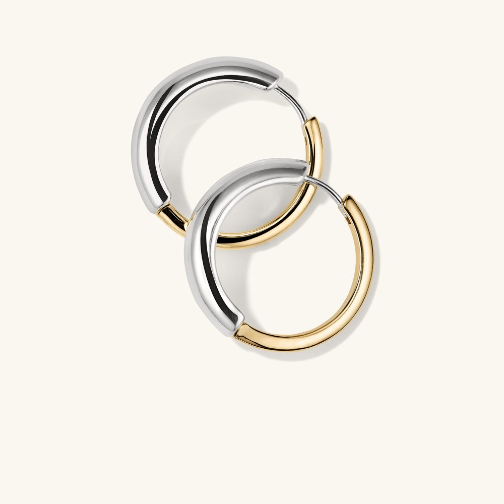 Mejuri Mixed Medium Tube Hoops - Gold Vermeil, Sterling Silver
