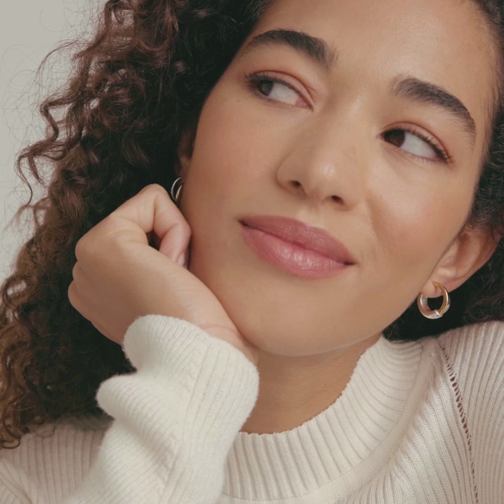 Mejuri Mixed Medium Tube Hoops - Gold Vermeil, Sterling Silver