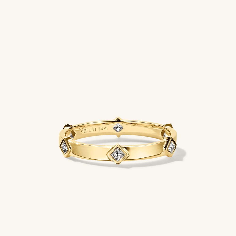 Mejuri Angled Diamond Station Ring - 14k Yellow Gold