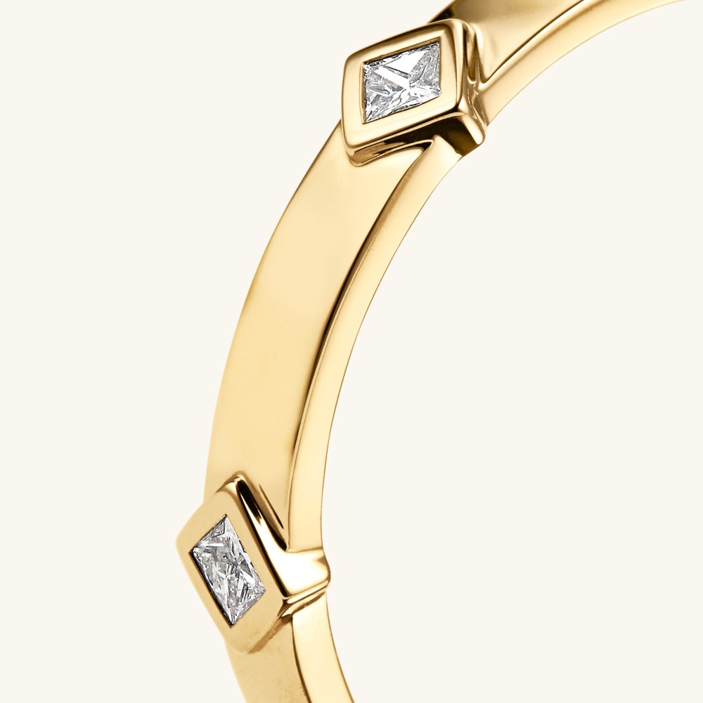Mejuri Angled Diamond Station Ring - 14k Yellow Gold