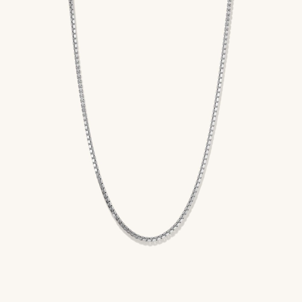 Mejuri Square Box Chain Necklace - Sterling Silver