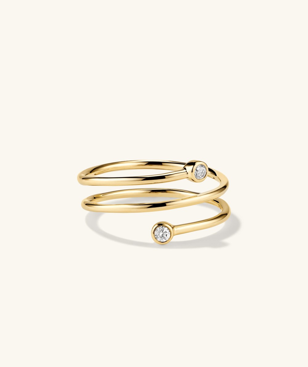 Mejuri Diamond Coil Ring - 14k Yellow Gold