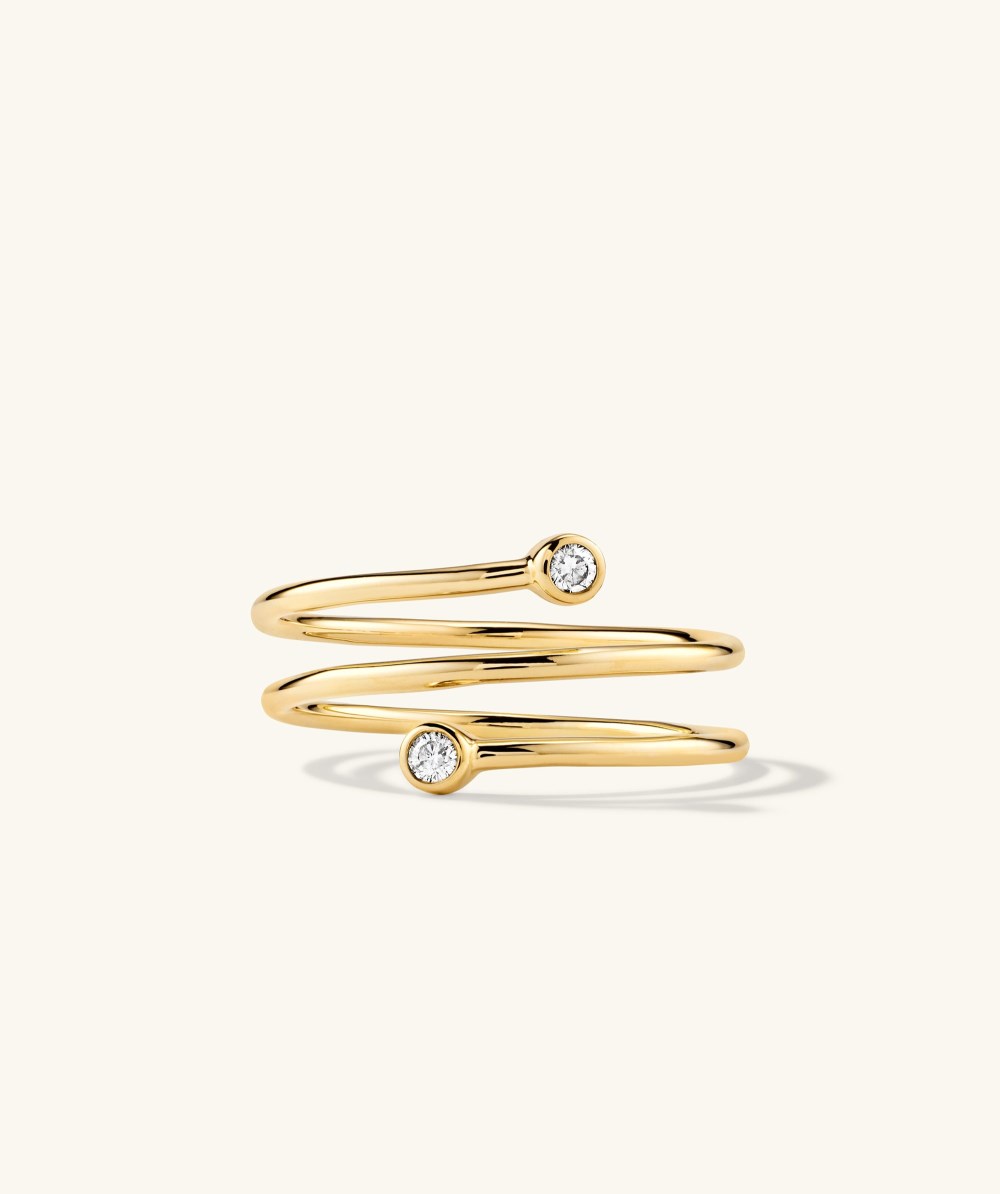 Mejuri Diamond Coil Ring - 14k Yellow Gold