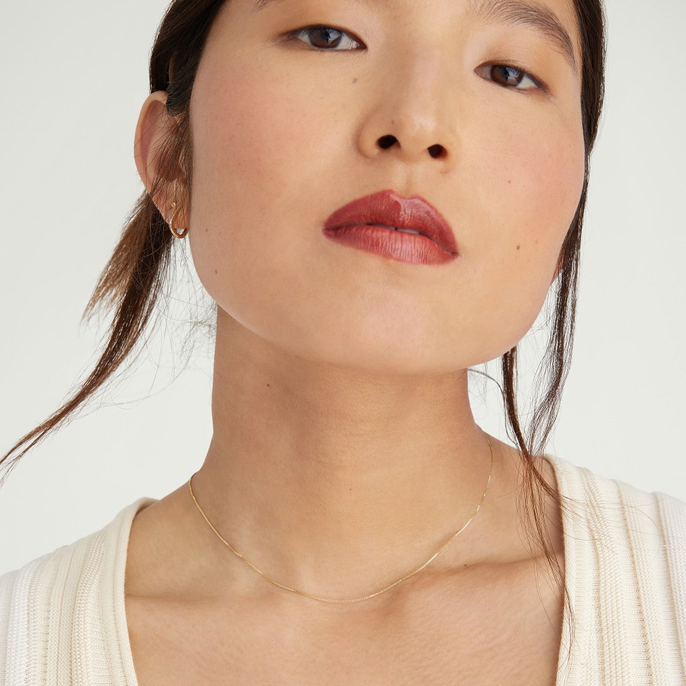 Mejuri Baby Box Chain Necklace - 14k Yellow Gold