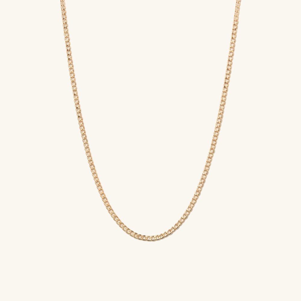 Mejuri Flat Curb Chain Necklace - 14k Yellow Gold
