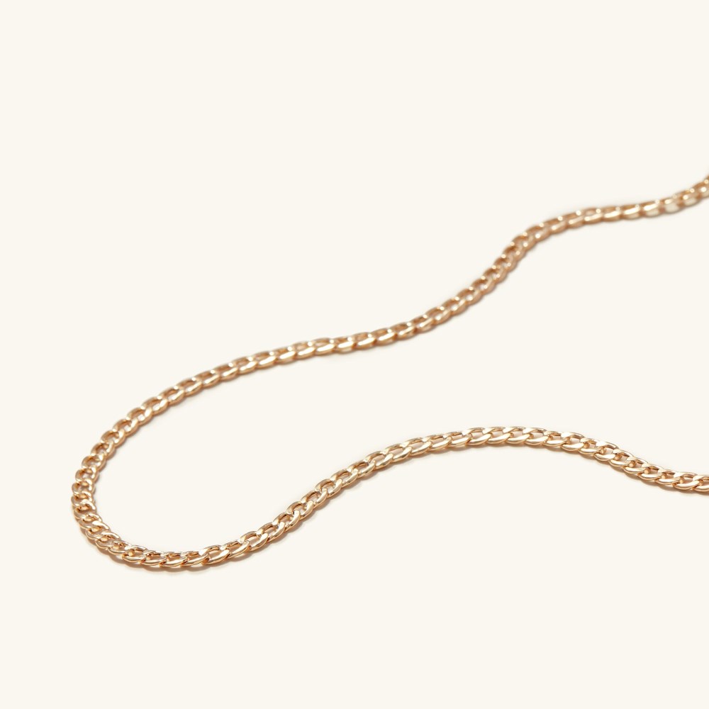 Mejuri Flat Curb Chain Necklace - 14k Yellow Gold