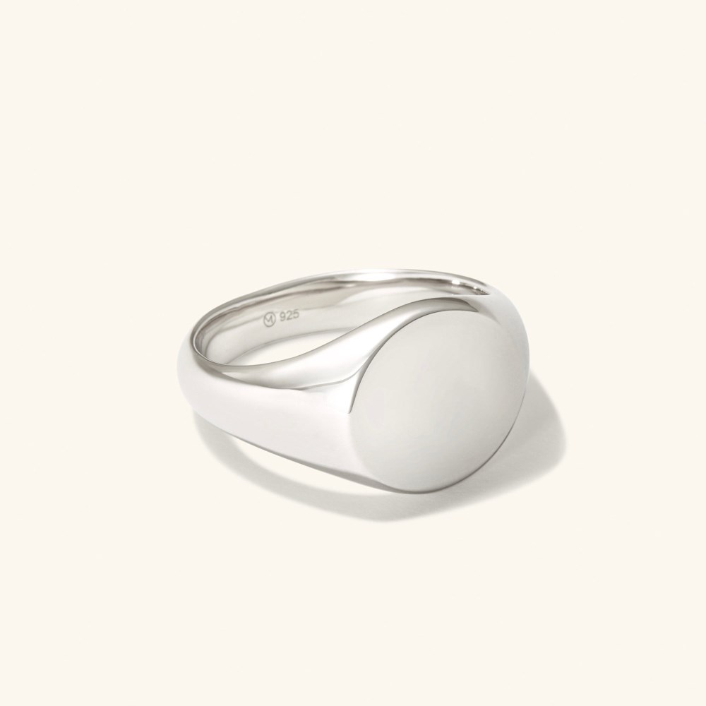 Mejuri Bold Round Signet Ring - Sterling Silver