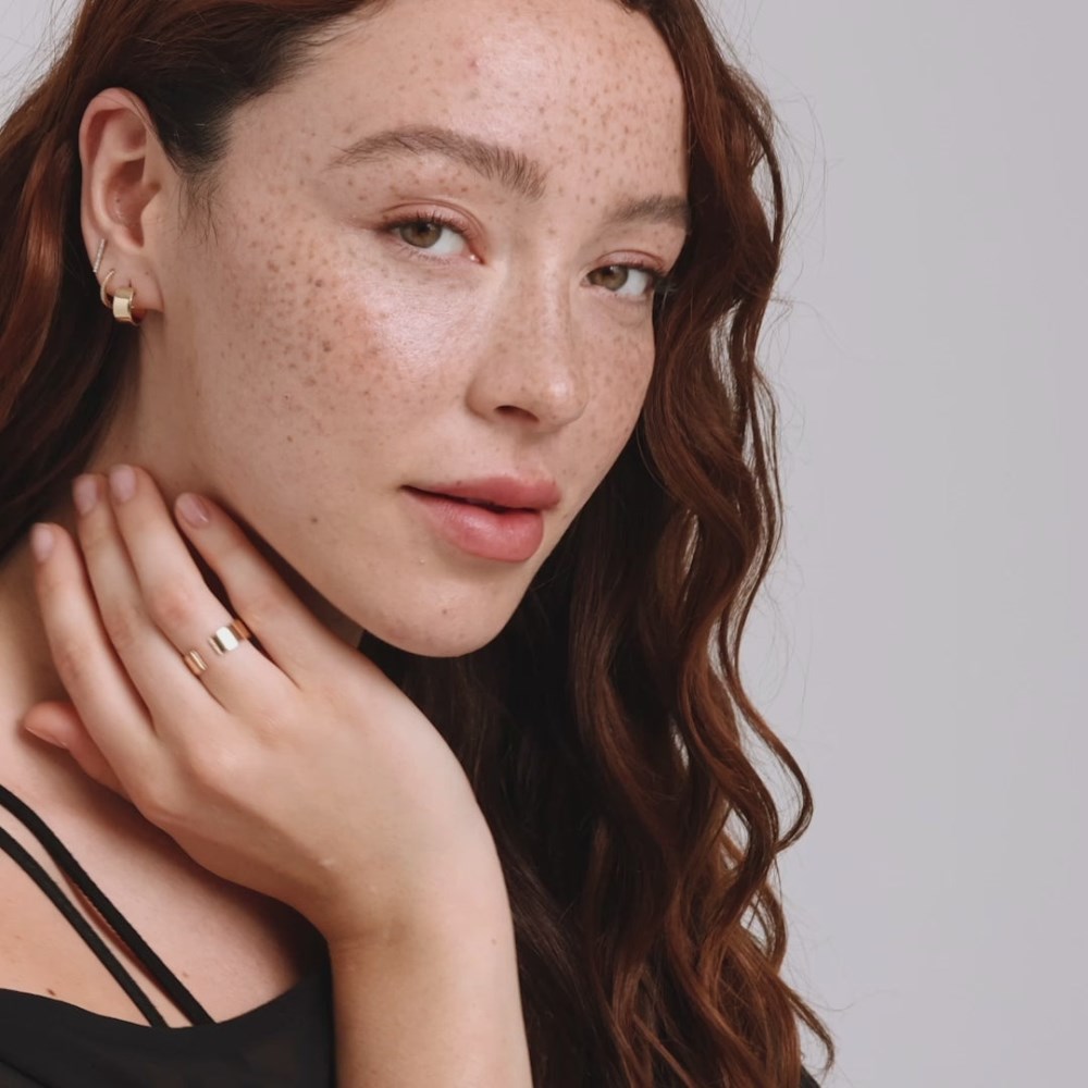 Mejuri Beam Pavé Diamond Open Cigar Band - 14k Yellow Gold