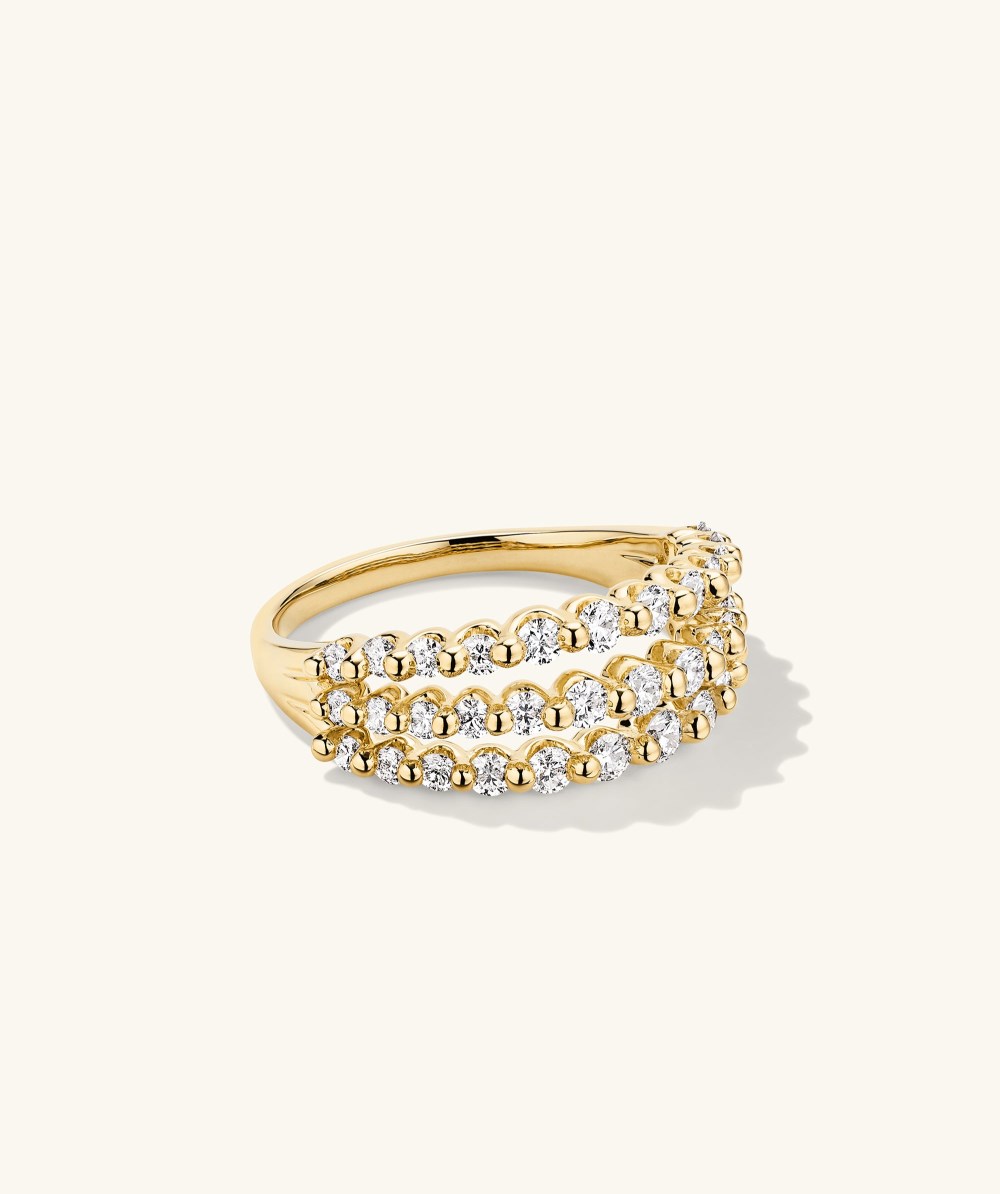 Mejuri Triple Lace Diamond Ring - 14k Yellow Gold
