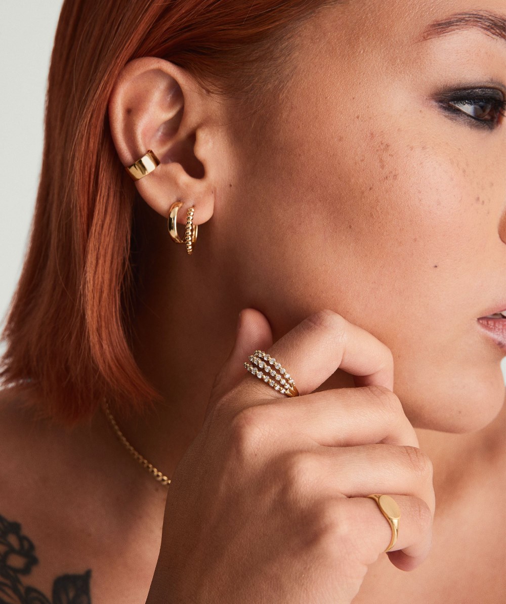 Mejuri Triple Lace Diamond Ring - 14k Yellow Gold