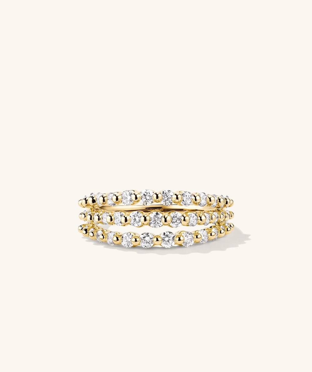 Mejuri Triple Lace Diamond Ring - 14k Yellow Gold