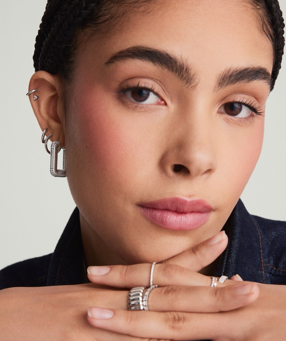 Mejuri Ribbed Oversized Hoops - Sterling Silver