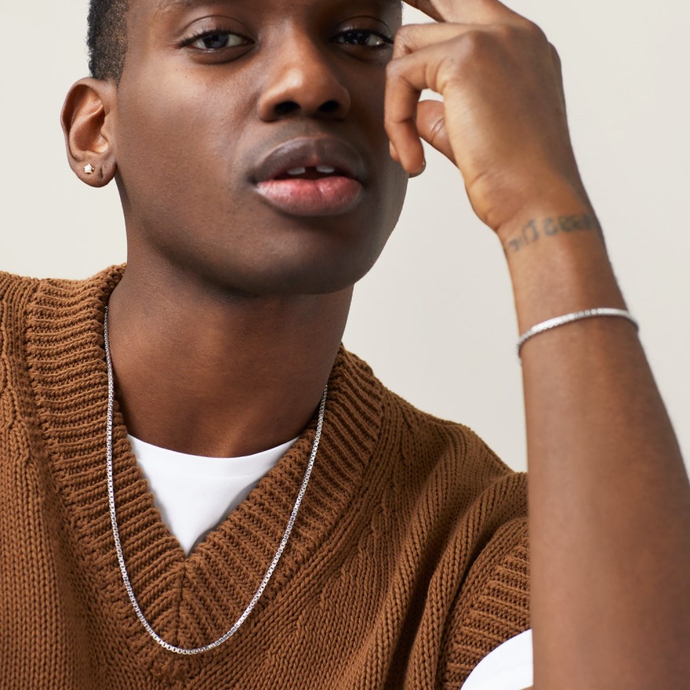 Mejuri Square Box Chain Necklace - Sterling Silver