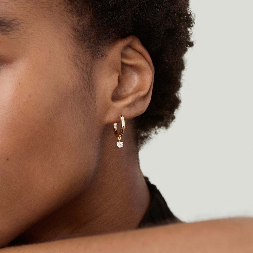 Mejuri Round Topaz Hoops - Gold Vermeil