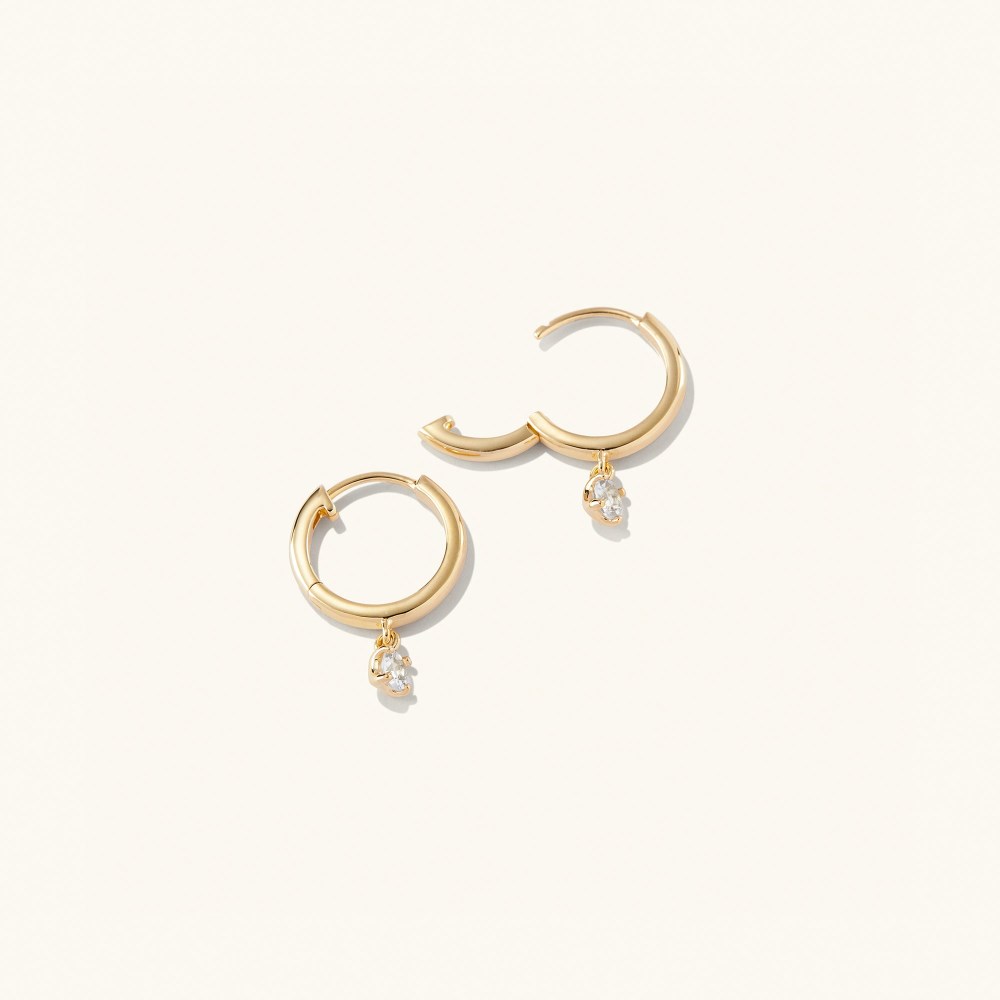 Mejuri Round Topaz Hoops - Gold Vermeil