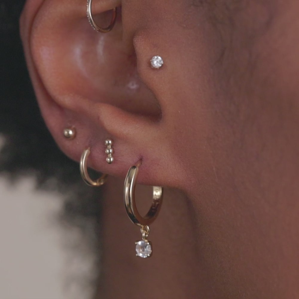 Mejuri Round Topaz Hoops - Gold Vermeil