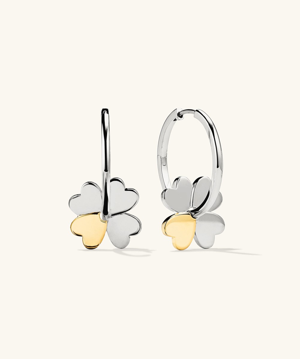 Mejuri Mejuri x GANNI Clover Convertible Hoops - Sterling Silver, Gold Vermeil
