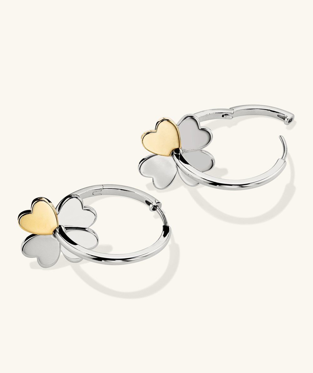 Mejuri Mejuri x GANNI Clover Convertible Hoops - Sterling Silver, Gold Vermeil