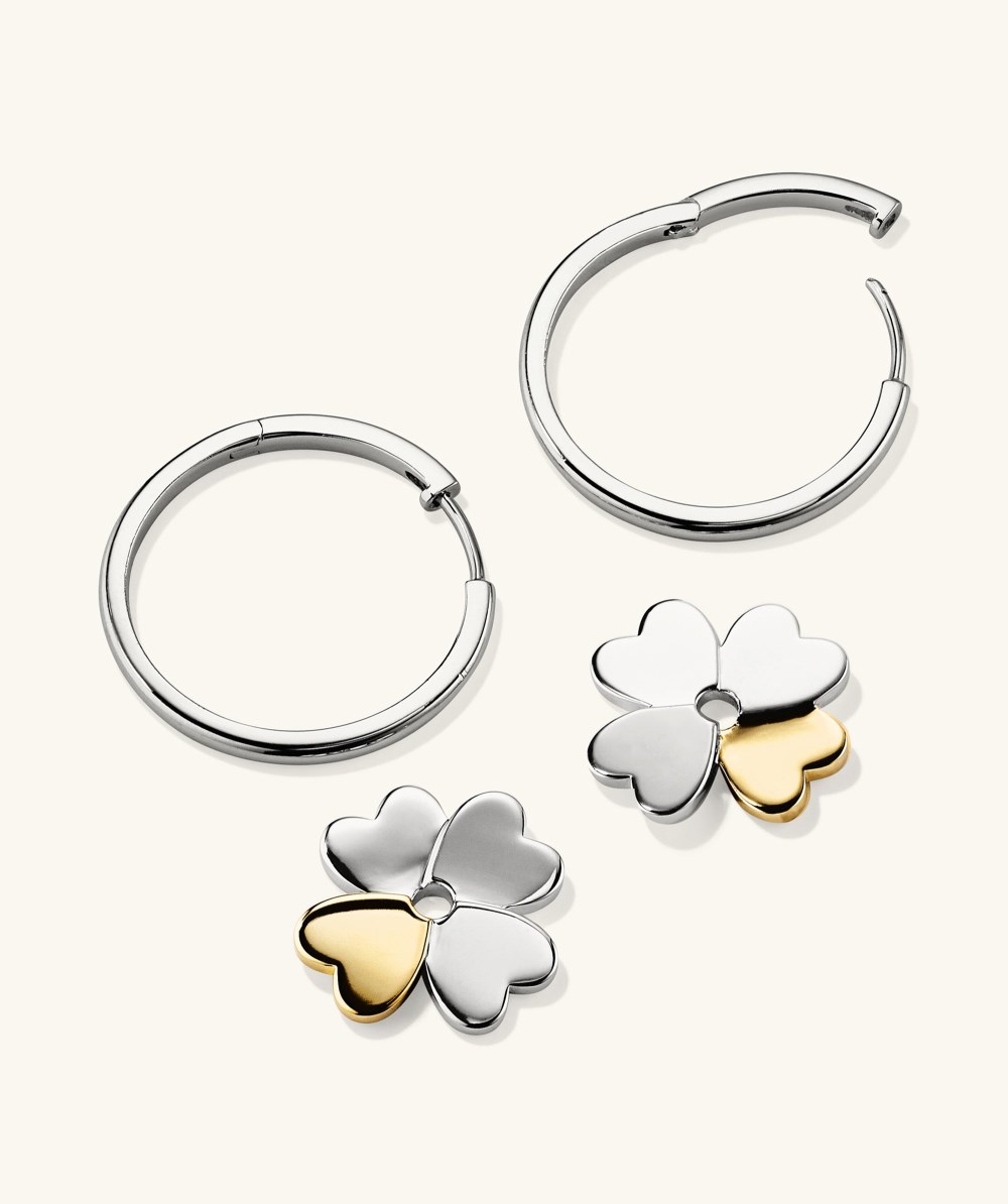 Mejuri Mejuri x GANNI Clover Convertible Hoops - Sterling Silver, Gold Vermeil