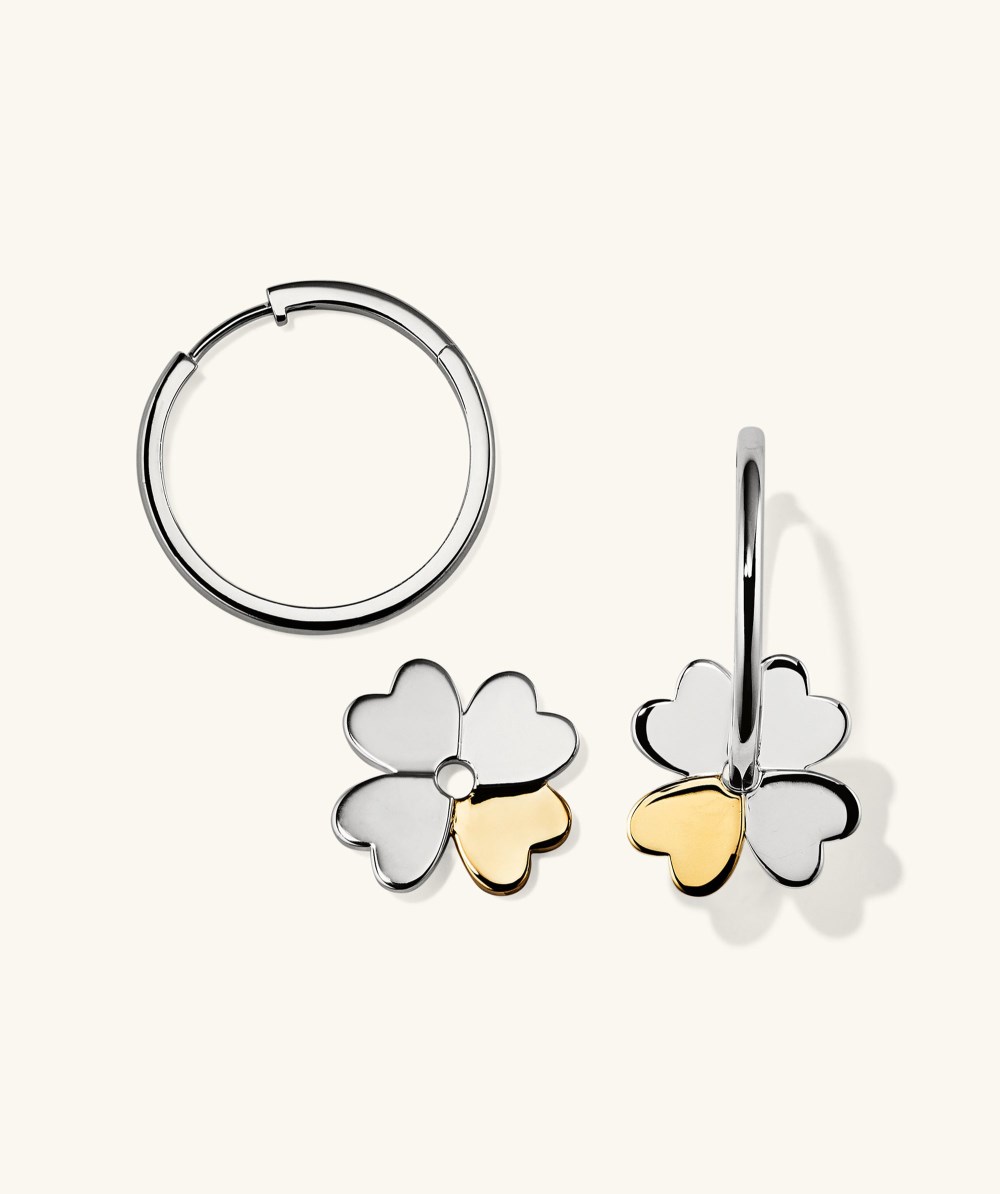 Mejuri Mejuri x GANNI Clover Convertible Hoops - Sterling Silver, Gold Vermeil