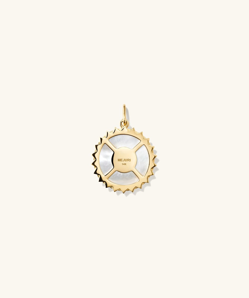Mejuri Strength: Rose Pearl Coin Charm Pendant - 14k Yellow Gold