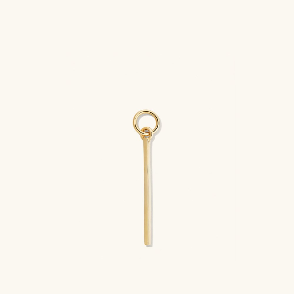 Mejuri Single Bar Hoop Charm - 14k Yellow Gold