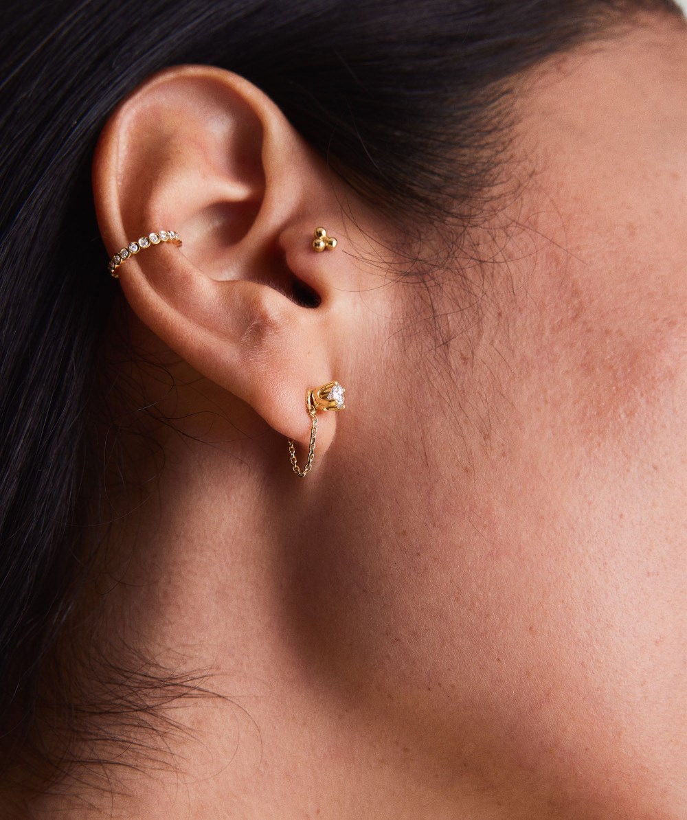 Mejuri Single Stud Chain Connector - 14k Yellow Gold