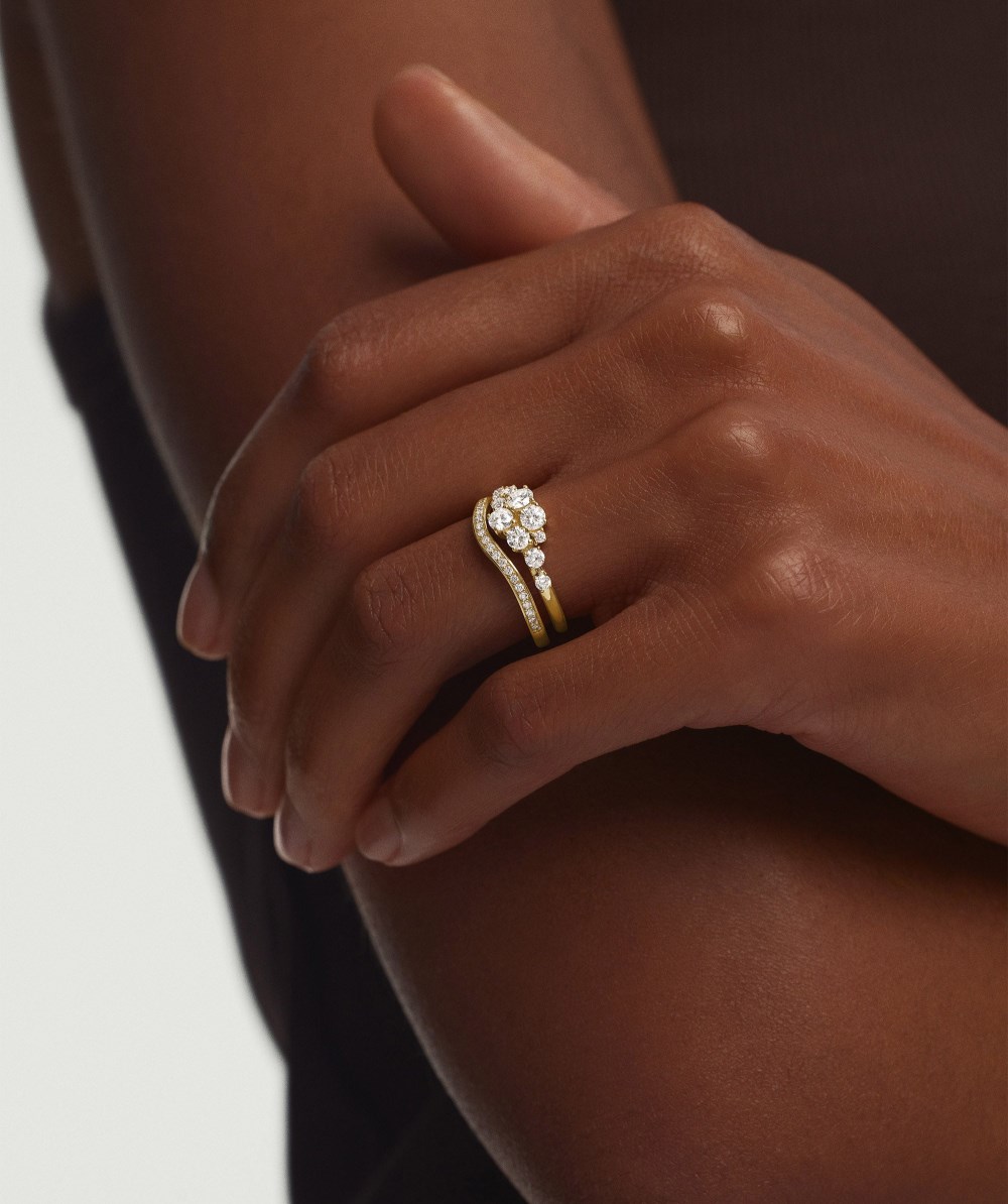 Mejuri Pavé Diamond Nesting Band - 14k Yellow Gold