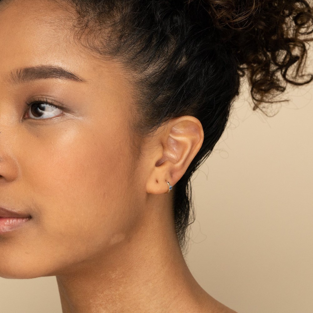 Mejuri Single Colored Mini Hoop - 14k Yellow Gold