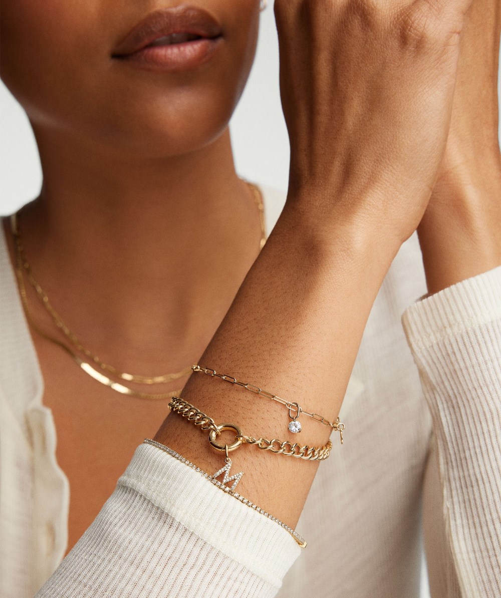 Mejuri Curb Chain Charm Bracelet - 14k Yellow Gold